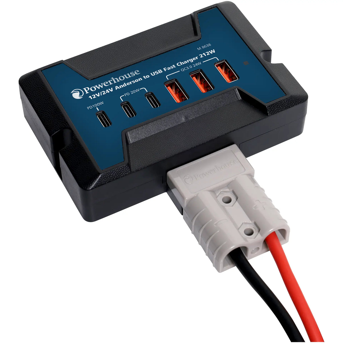 Car USB Charger 12V/24V Anderson to USB Fast Charger M8638