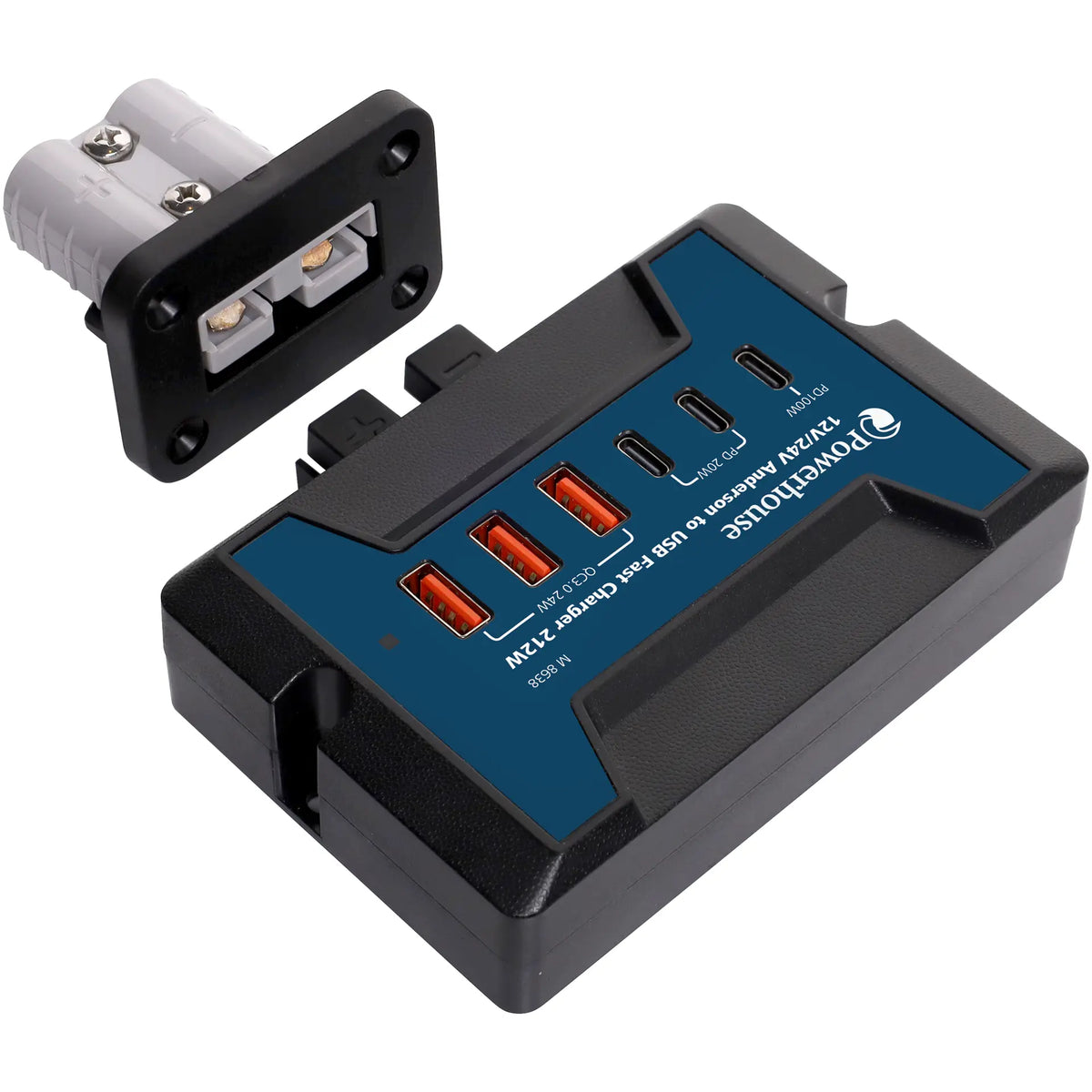 Car USB Charger 12V/24V Anderson to USB Fast Charger M8638