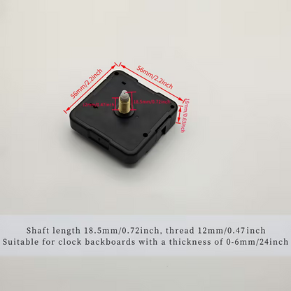 Clock Movement 1 Set Of 3  Hands 18.5mm Shaft Black UB7054709