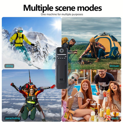 Camera Body-worn 1080p Voice/action, Auto Focus, 180° Rotatable Lens Night Vision DU768574