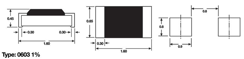 Resistor 100k .1W 1% 0603 Metal Film SMD PK 10 R1740