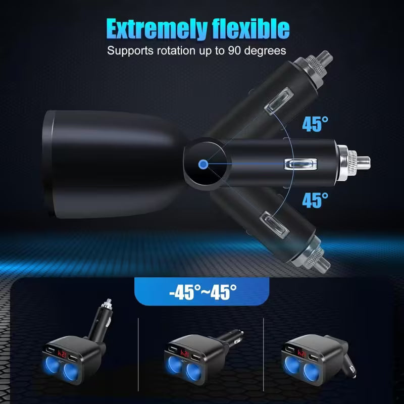 Car Accessory Splitter 2 Sockets Dual QC3.0 & 20w Pd Type C Ports 120w VA1384186