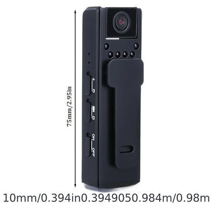 Camera Body-worn 1080p Voice/action, Auto Focus, 180° Rotatable Lens Night Vision DU768574