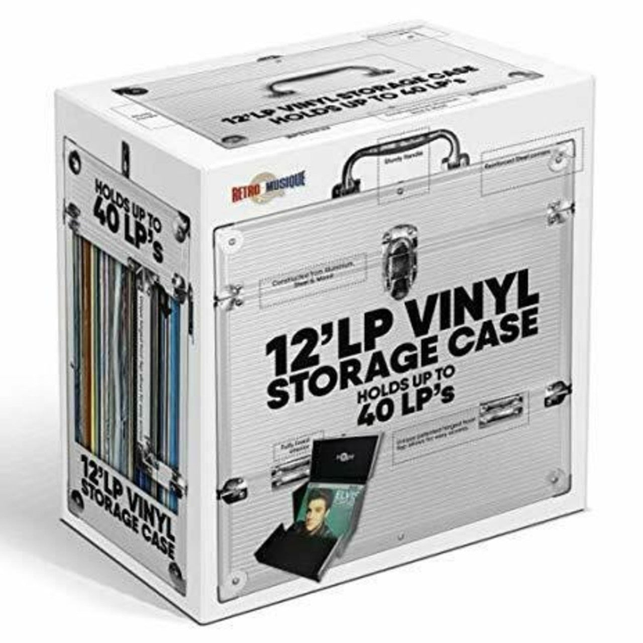 Record Carry Case Aluminium 12" Vinyl KXRM03