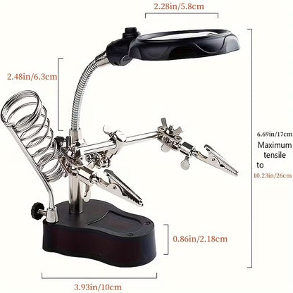 Magnifying Glass & Helping Hands Adjustable Folding Stand BH38996