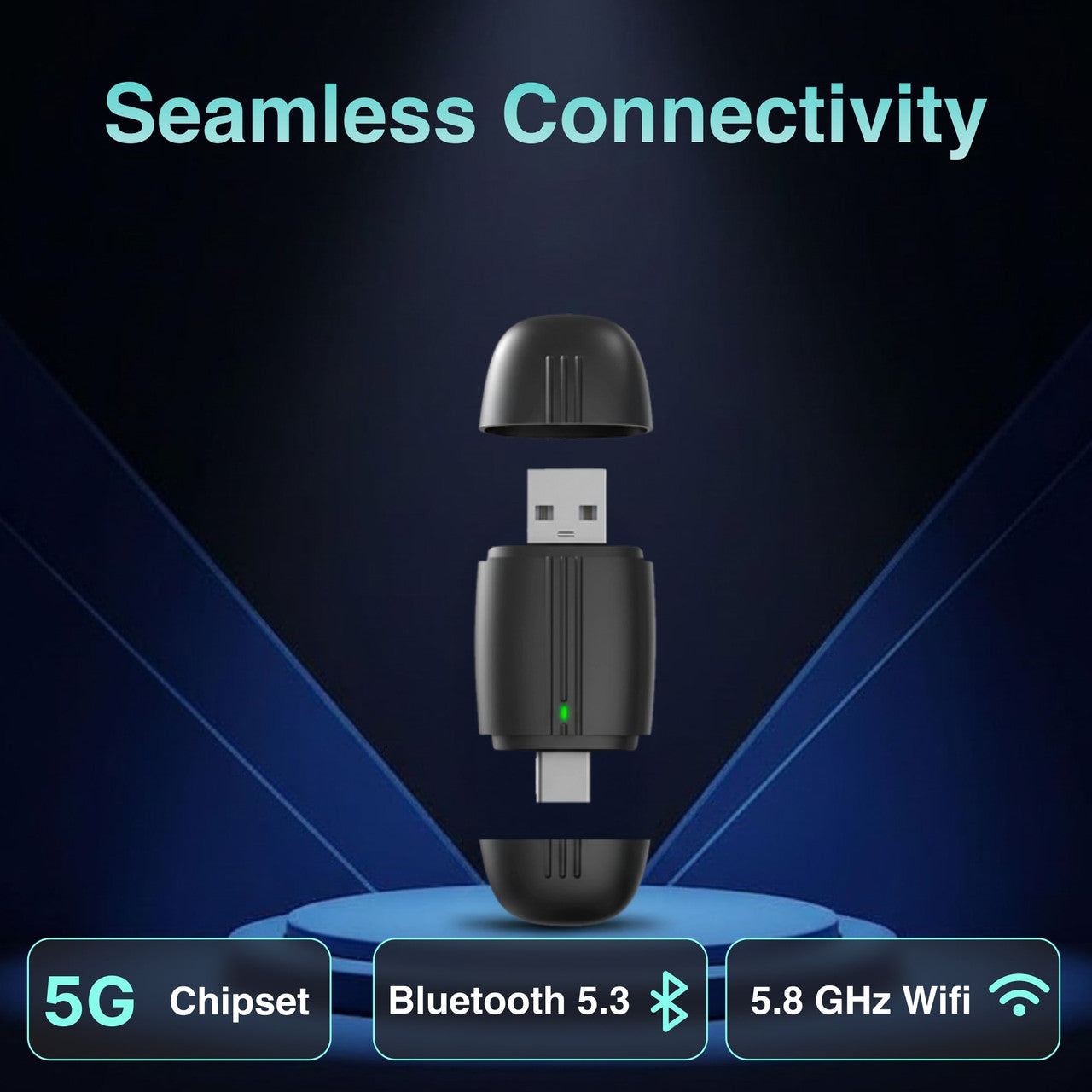 Laser Wireless Carplay Android Dongle USB-A/USB-C NAVC-WD25-649