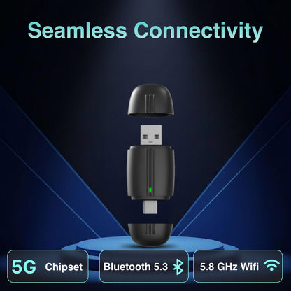 Laser Wireless Carplay Android Dongle USB-A/USB-C NAVC-WD25-649