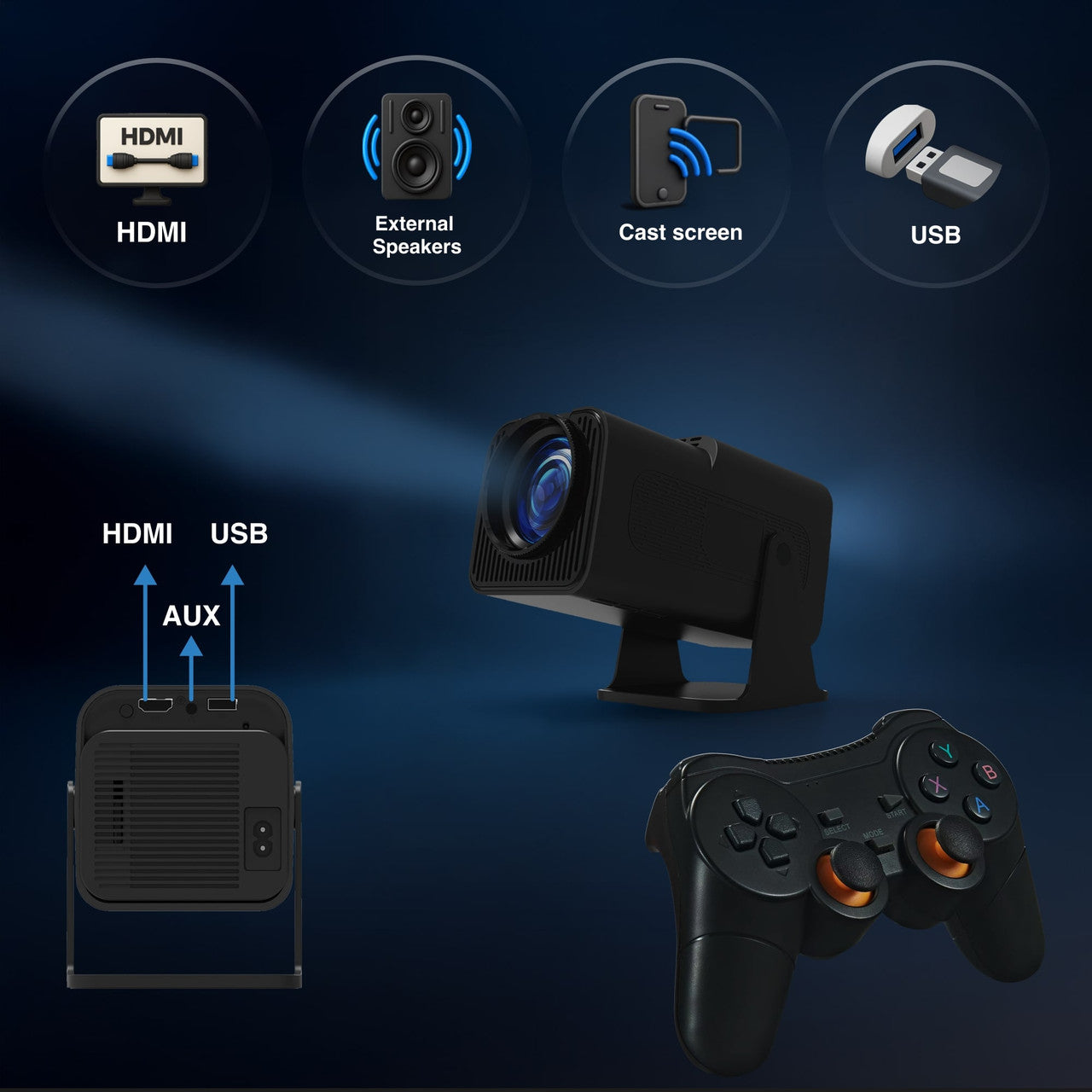 Laser Smart Gaming Projector 80 Games Dual Controllers PJ-GH803B-168