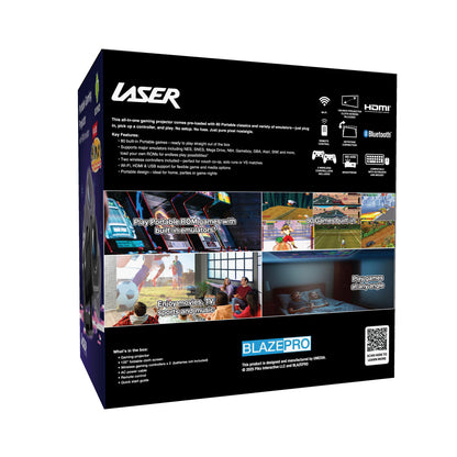 Laser Smart Gaming Projector 80 Games Dual Controllers PJ-GH803B-168