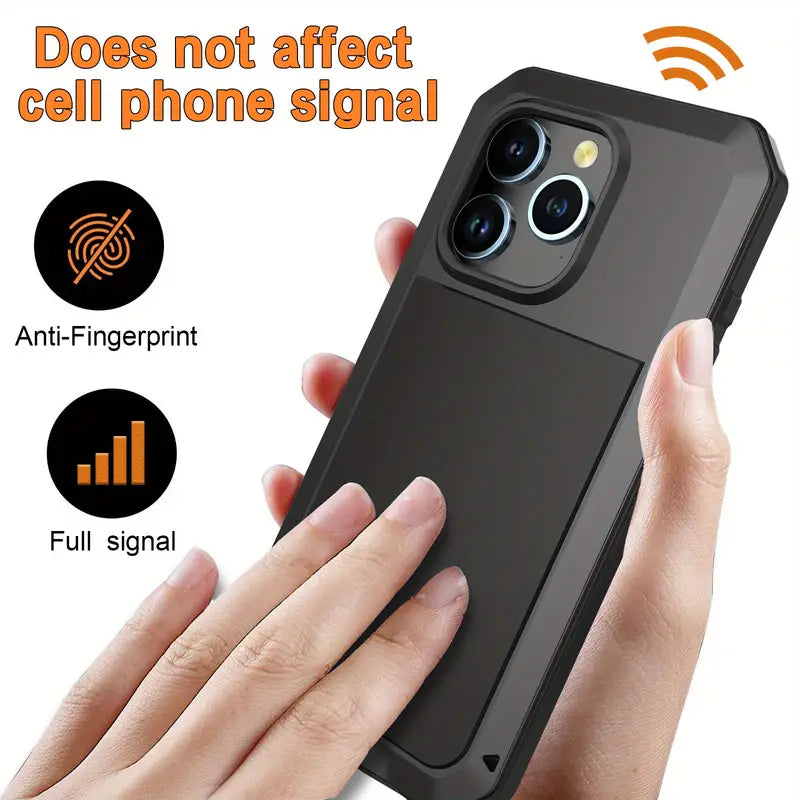 iPhone 16 HD Rugged Case With Built-in Glass Screen Protector, 360 Full Body Dustproof Black CT103026/B16