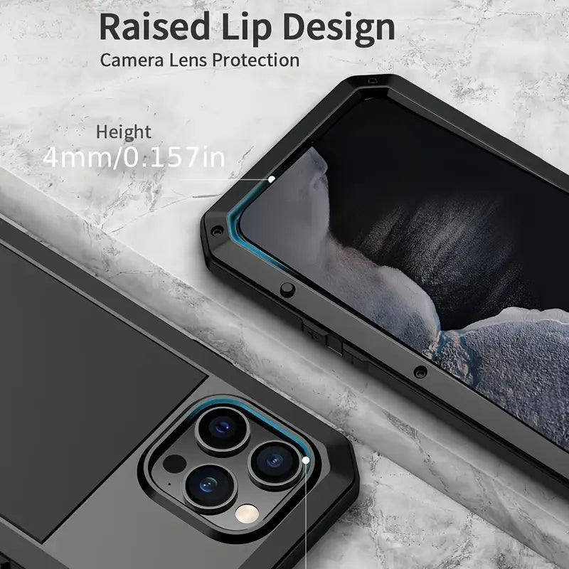iPhone 16 HD Rugged Case With Built-in Glass Screen Protector, 360 Full Body Dustproof Red CT103026/R16