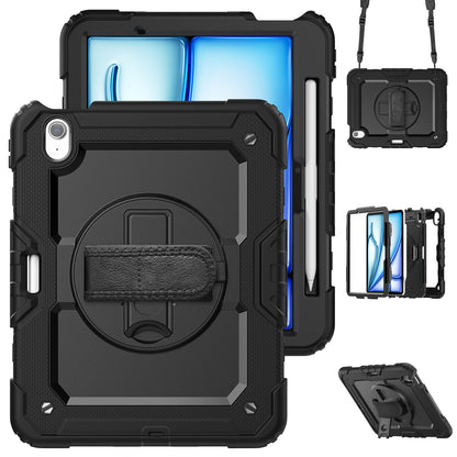 iPad Air 11" 2024 M2 Strap Rugged Shockproof Case Cover Apple 6th Gen 6 Black IPA11-2024P66BK