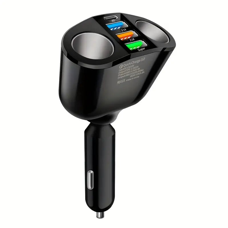 Cig Lighter 2 Usb A, 1 Usb C 1x Car Charger With Qc3.0 Volt Meter WU77284