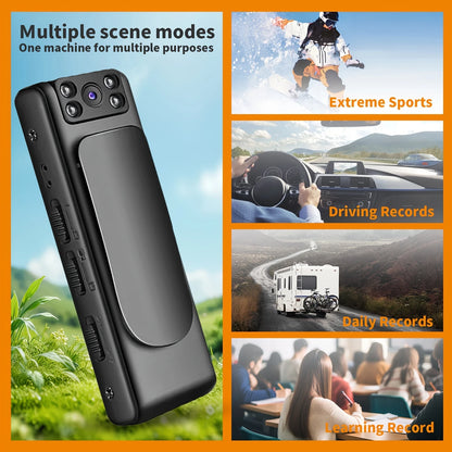Camera Body-worn 1080p 90° Rotating Lens - Night Vision, Wide Angle, Loop Recording FW526700