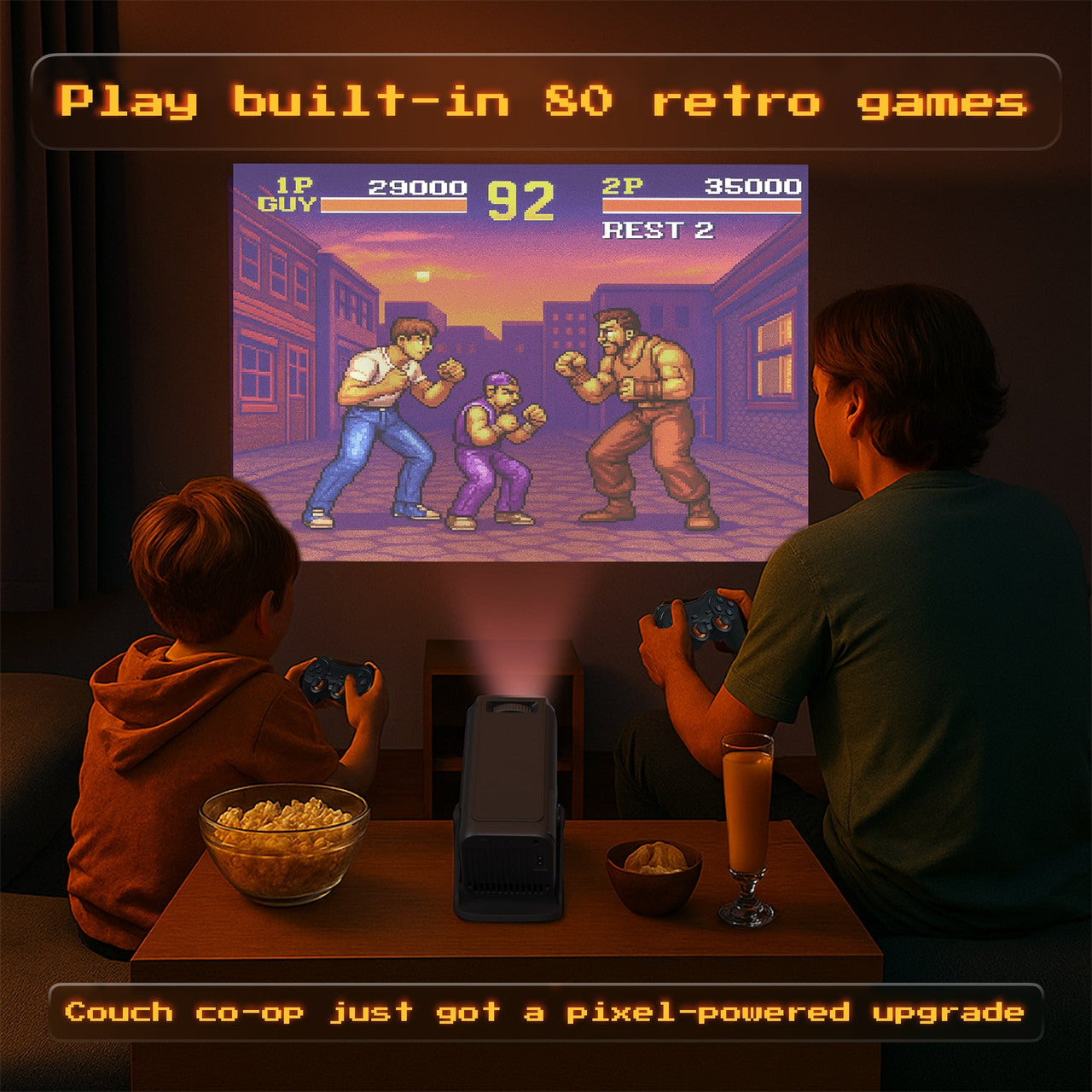 Laser Smart Gaming Projector 80 Games Dual Controllers PJ-GH803B-168