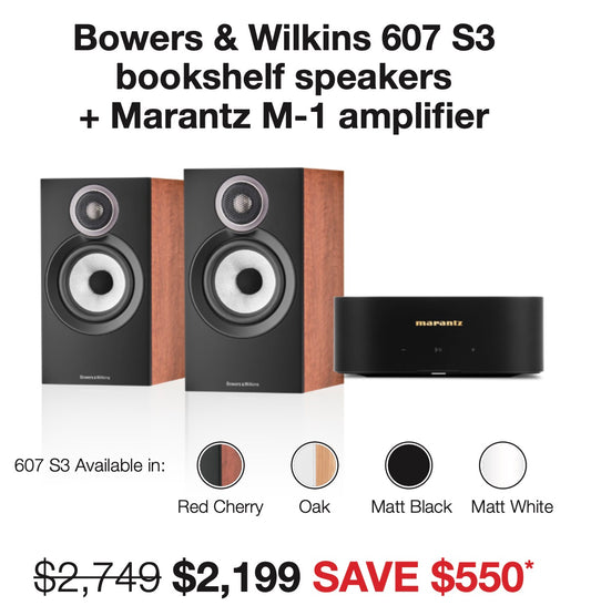 Bowers & Wilkins 607 S3 Speakers + MARANTZ M-1 Amplifier Bundle