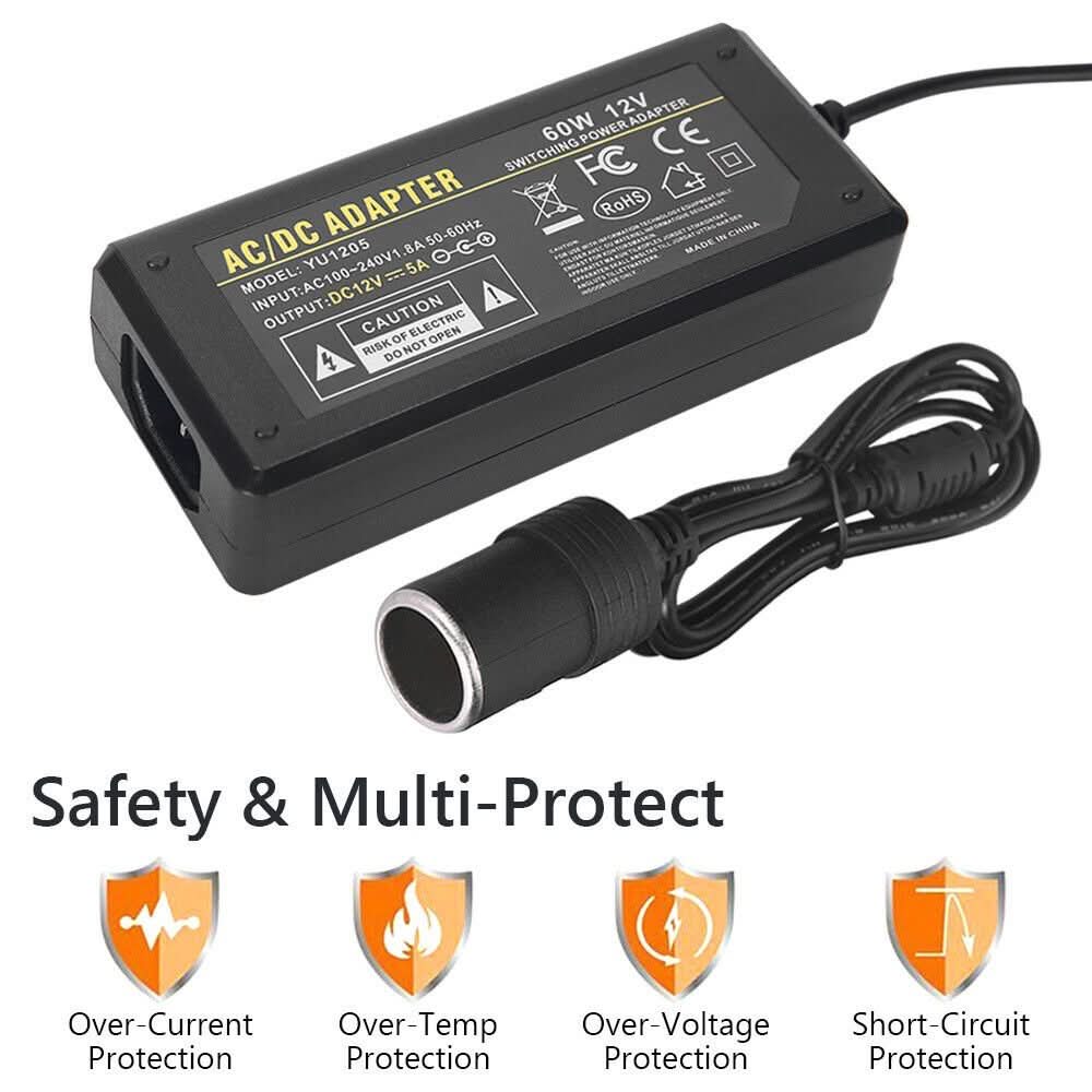 Mains Adaptor 240V To 12VDC 5A Accessory Socket ADAPTER240VTO12V