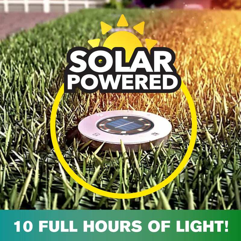 Solar Powered Lighting Swivel Disk Lights  Auto On/off 4pk SWDL_R