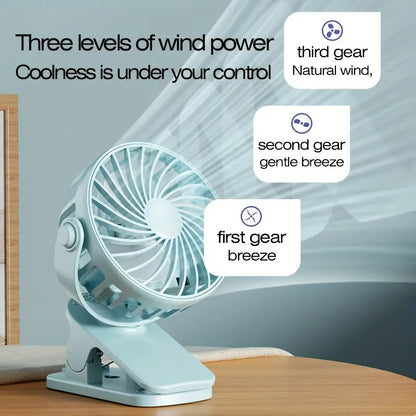 Desk Fan USB-C Rechargeable Clamp Blue MT1733244