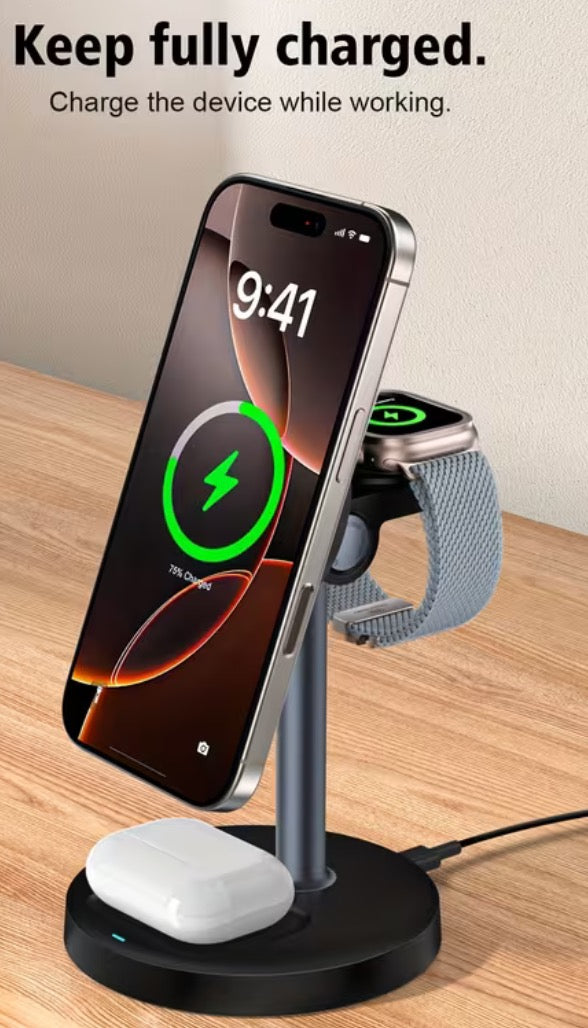 Wireless Charging Stand 15w 3in1 Ph/Watch/Ebuds TRJ897427B