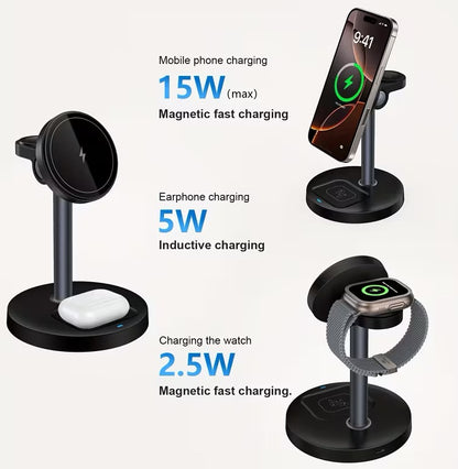 Wireless Charging Stand 15w 3in1 Ph/Watch/Ebuds TRJ897427B