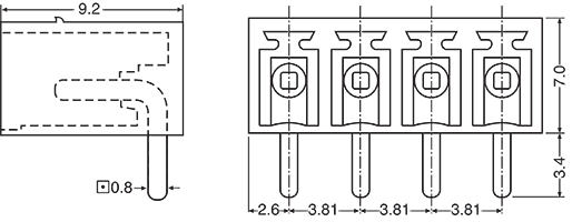 Pluggable Headers 10 Way 3.81mm Horiz. PCB Mnt Boxed Pluggable Socket P2680
