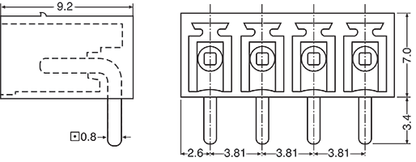 Pluggable Headers 10 Way 3.81mm Horiz. PCB Mnt Boxed Pluggable Socket P2680