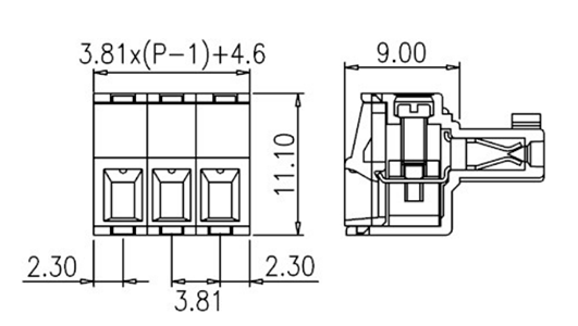 Pluggable Headers 11 Way 3.81mm Pluggable Terminal Plug P2661