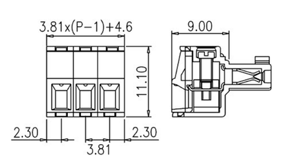 Pluggable Headers 12 Way 3.81mm Pluggable Terminal Plug P2662