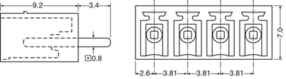 Pluggable Socket PCB Mount Boxed 2 Way 3.81mm Vert. P2692