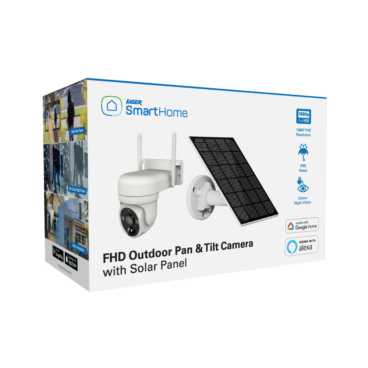 Laser Wifi Security Cam Pan Tilt 1080p Solar LSH-ODPNT-123