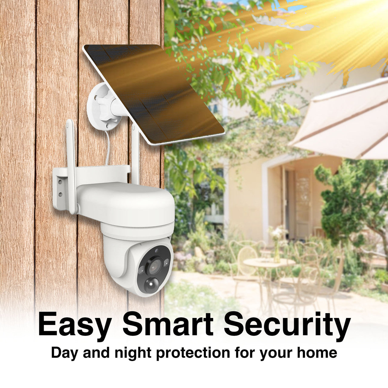 Laser Wifi Security Cam Pan Tilt 1080p Solar LSH-ODPNT-123