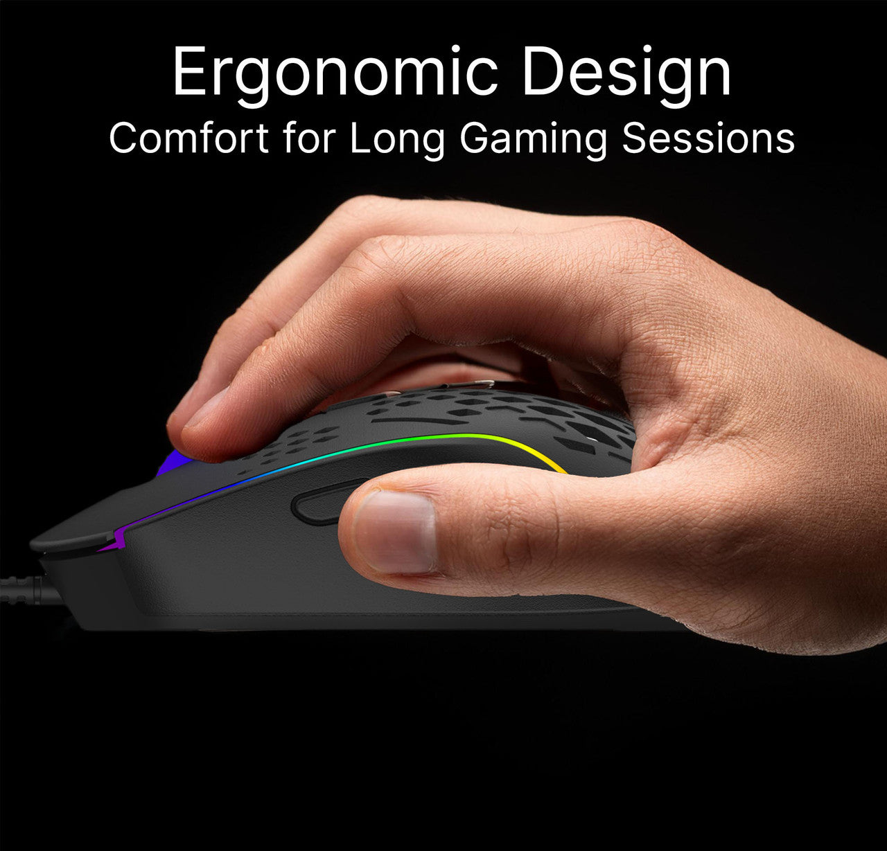 LASER Wired Gaming RGB Mouse Black 12800 DPI MSE-M1210-BK