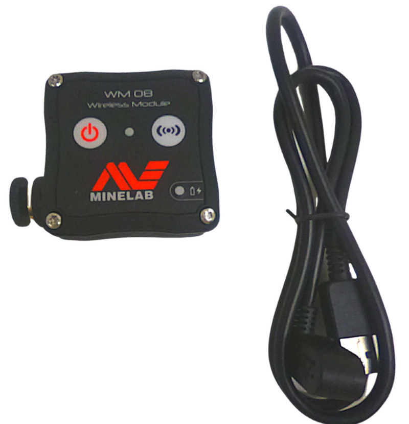 Minelab WM08 Wireless Audio Module, With Charging Cable kits, suits Equinox 3011-0371