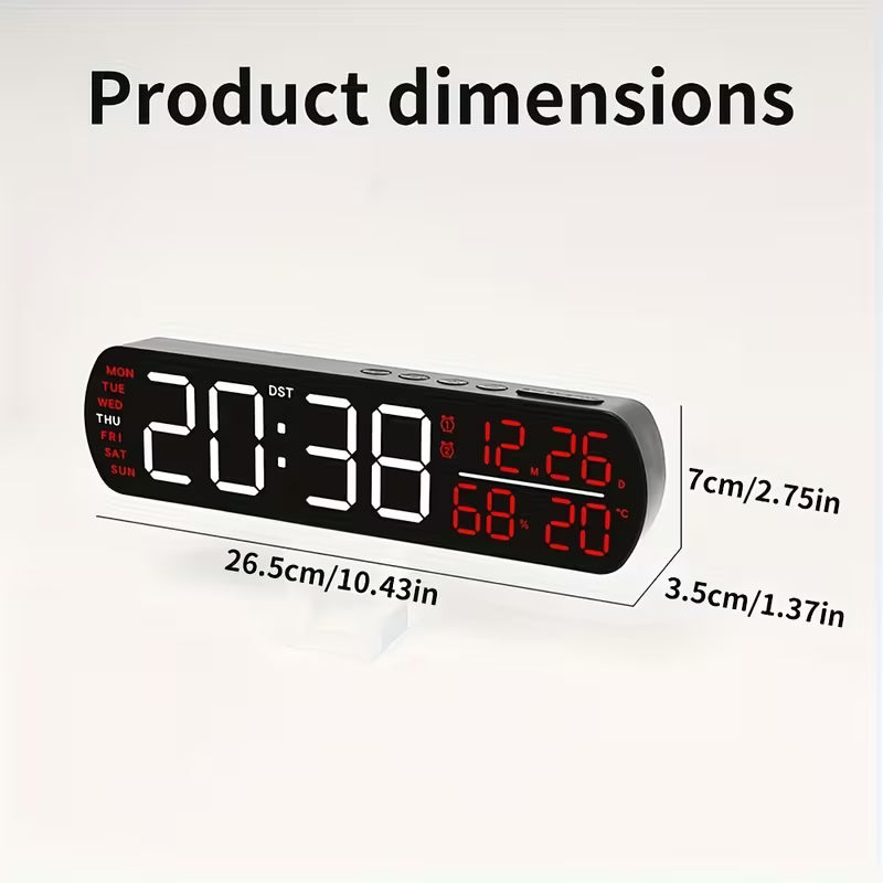 Clock LED 6671 Digital, Dual Alarm Clock, Weather/timer, 12/24hr White+green Digit GK4994436/BLKWG