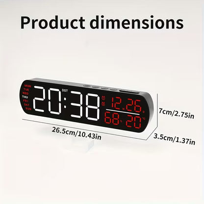Clock LED 6671 Digital, Dual Alarm Clock, Weather/timer, 12/24hr White+green Digit GK4994436/BLKWG