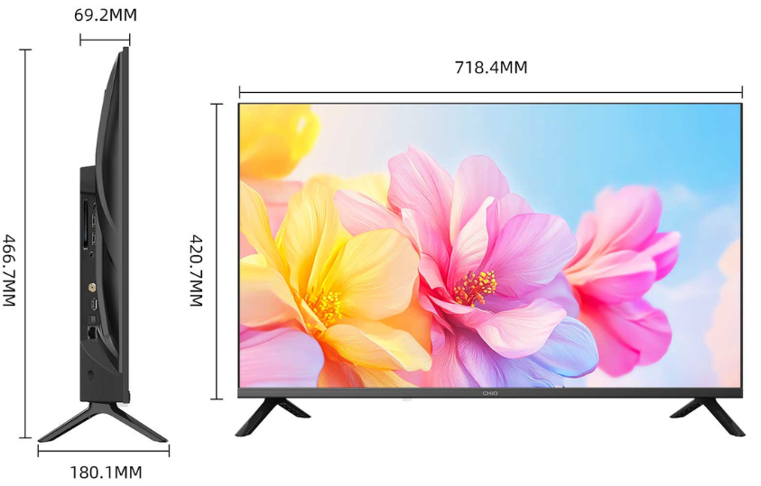 CHIQ 32" LED LCD TV 240v Smart Google HD 32S510M