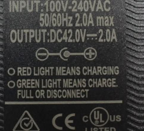Mains Battery Charger Lithium 36-42v 2A 3 Pin XLR CH36VXLR