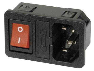 IEC Fuse Chassis Male Power Plug with Switch PP4003