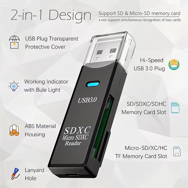 Card Reader 2-in-1 Sd Card Reader To USB 2 Adapter. SD/MSD VD28725