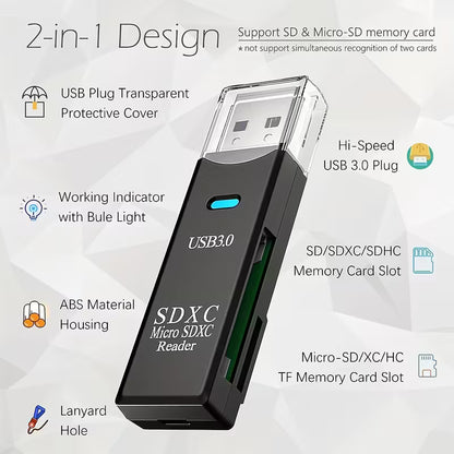 Card Reader 2-in-1 Sd Card Reader To USB 2 Adapter. SD/MSD VD28725
