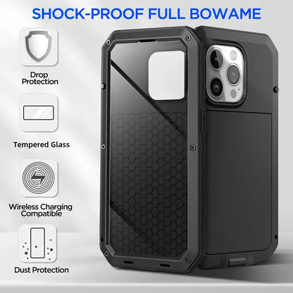 iPhone 16 HD Rugged Case With Built-in Glass Screen Protector, 360 Full Body Dustproof Red CT103026/R16