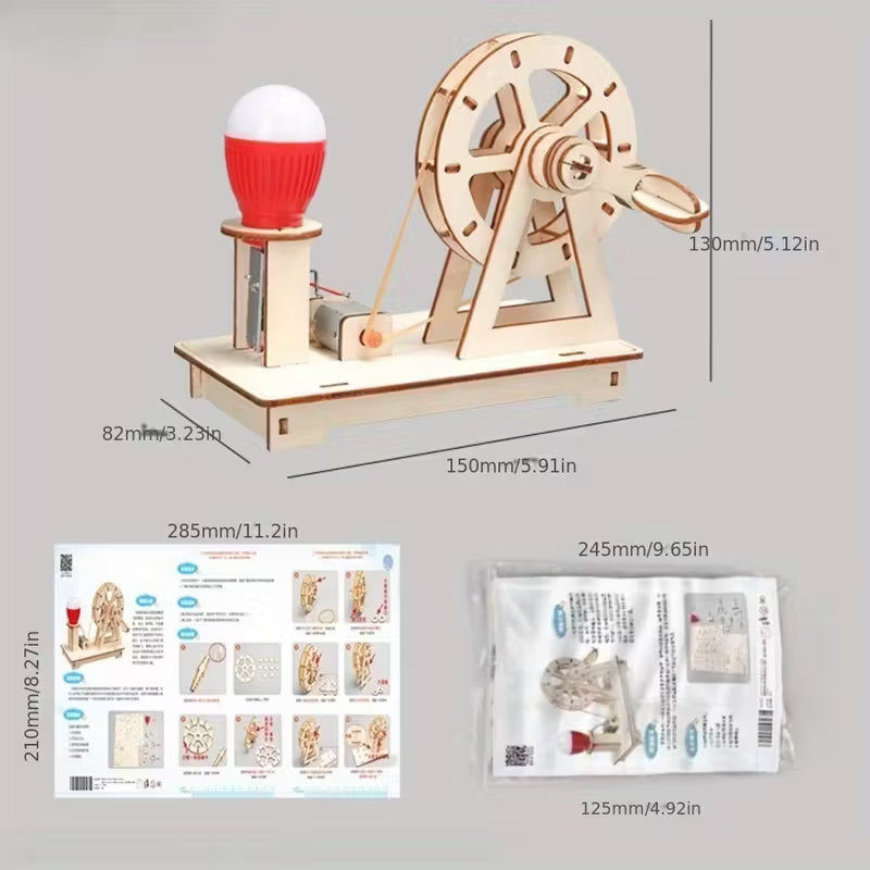 Wooden Kit - Hand Cranked Generator WL7182068