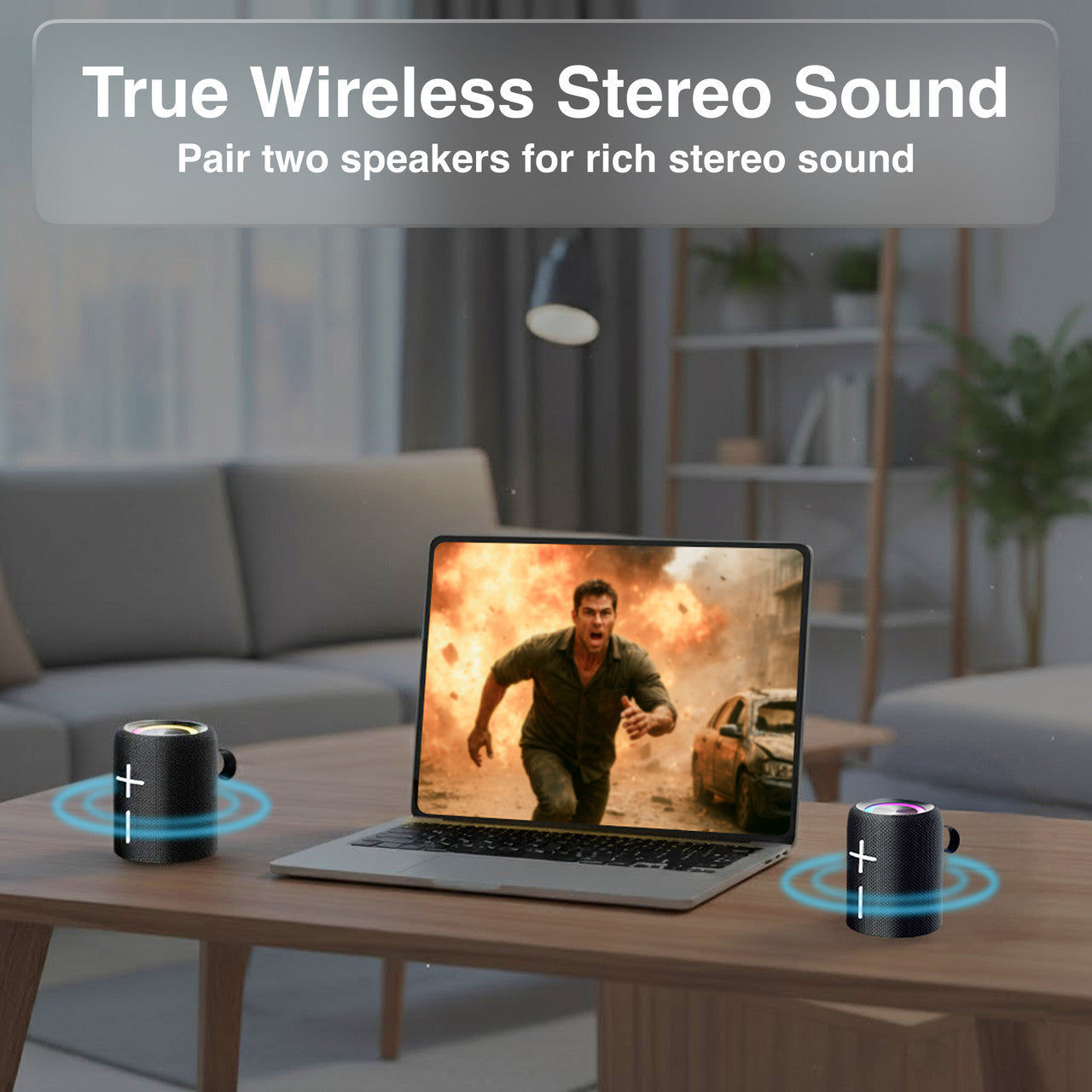 Laser Magnetic Bluetooth Pill Speaker Black SP-MA10BK-557