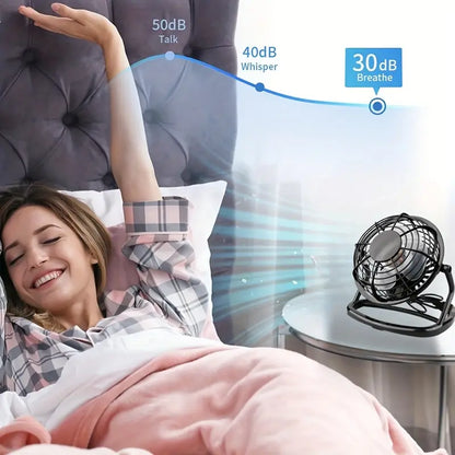 Fan Usb Desk With 360 Adjustable Settings - Black WQ2092385