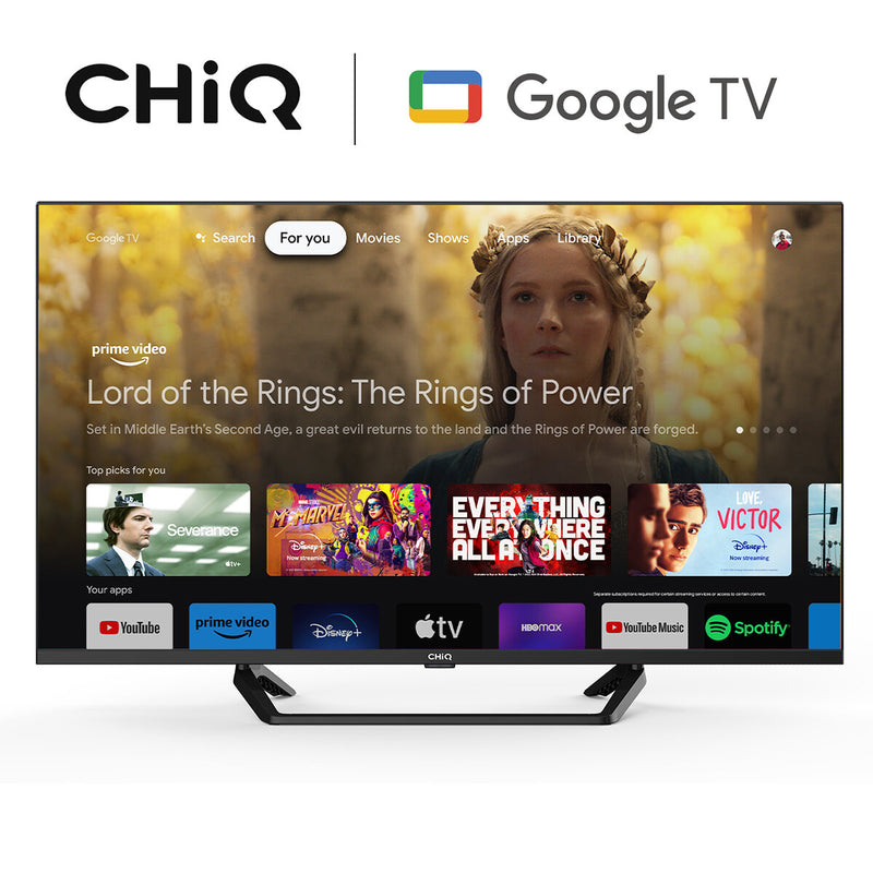 CHIQ 40in LED LCD Smart Tv 1080p Netflix Youtube Google Tv Chromecast L40G7PG