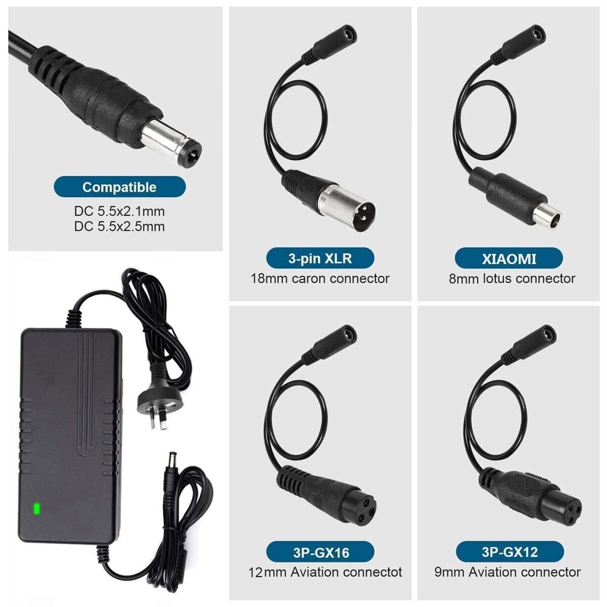 Mains Battery Charger E-scooters/bikes 54.6v 2a 5 In 1 CHEBIKE5IN154.6V