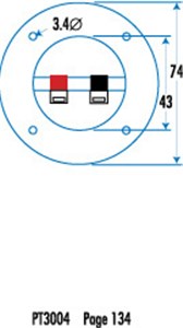 Speaker Terminals 2 Way Round PT3004