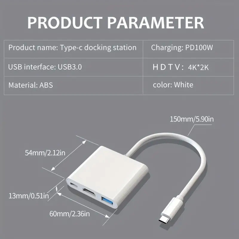 USB-C Adapter To HDMI, USB 3.0, TYPE-C Xp388740