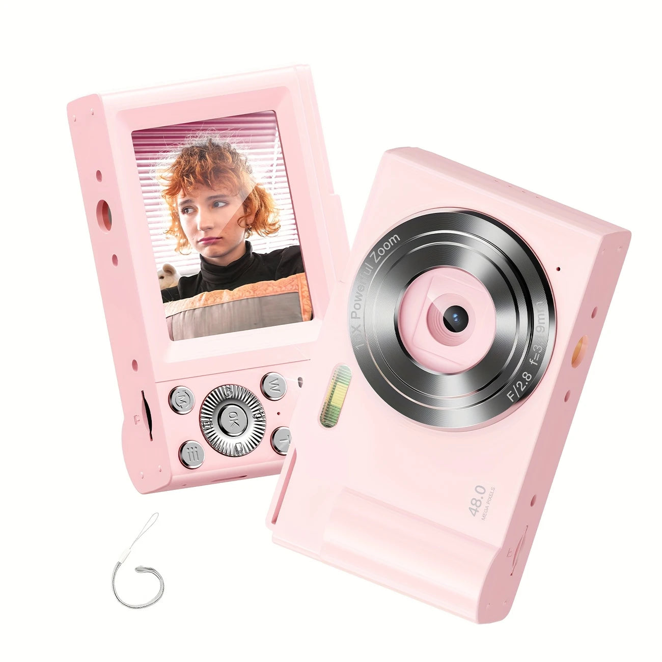 Digital Camera Compact With 64GB Card, 1080p, 16x Zoom, Pink LC1071659/PNK